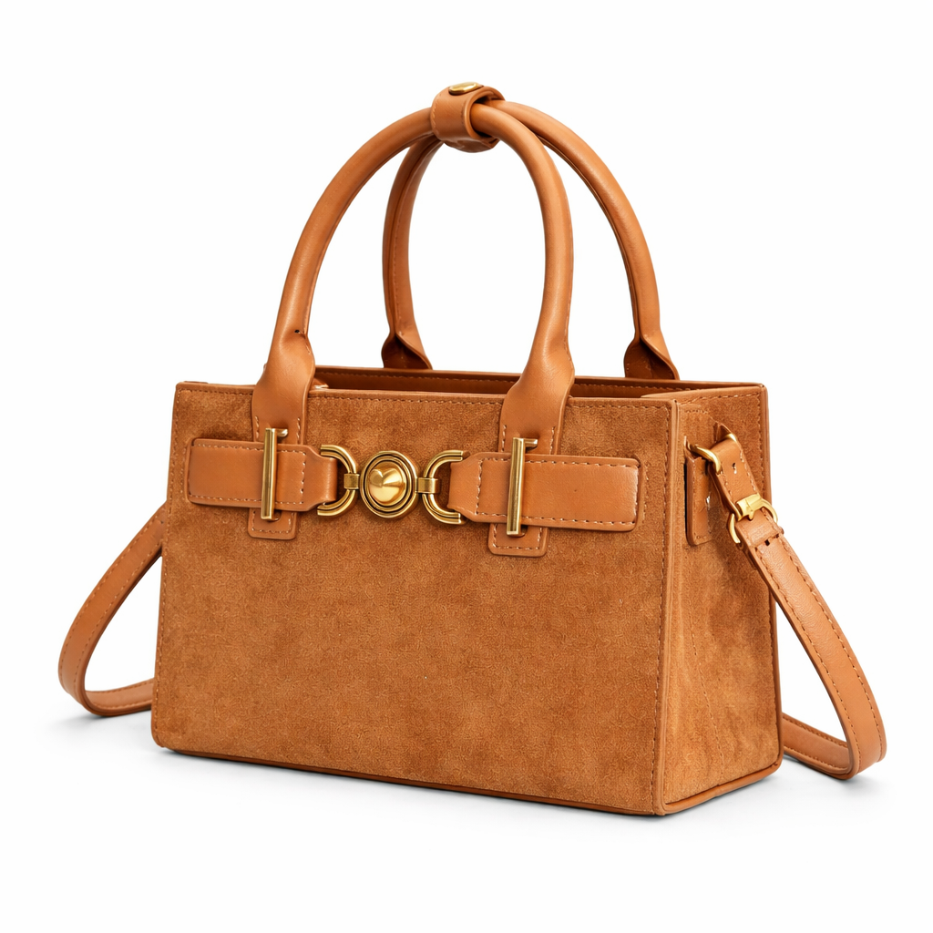 Zelin Süet & PU Retro Omuz Çantası – Avrupa Tarzı Şık Günlük Tasarım