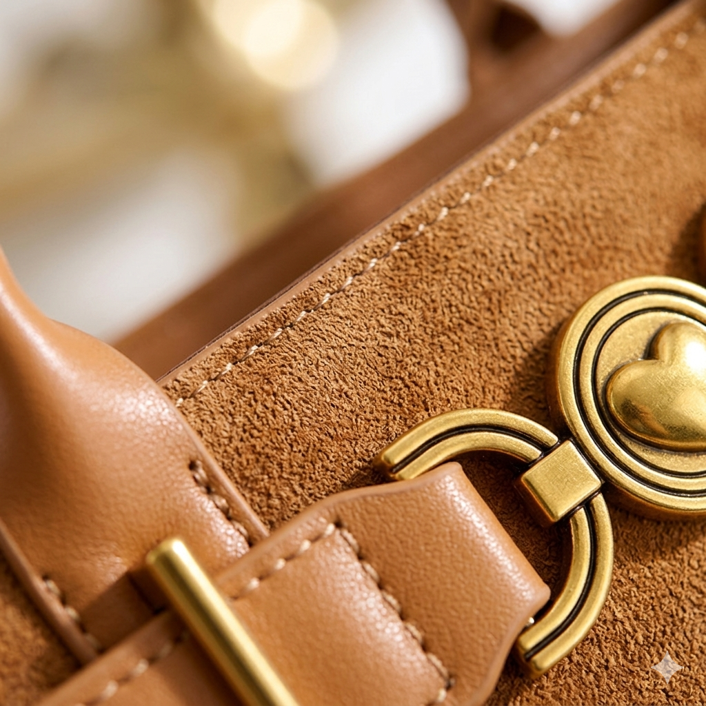 Zelin Süet & PU Retro Omuz Çantası – Avrupa Tarzı Şık Günlük Tasarım