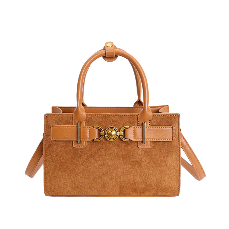 Zelin Süet & PU Retro Omuz Çantası – Avrupa Tarzı Şık Günlük Tasarım